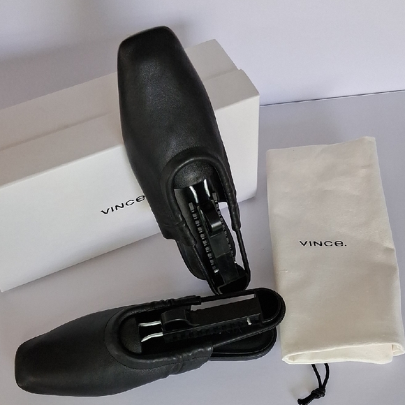 Vince Women's Cadya Black Leather Slingback Slip-Ons 7.5 - Picture 1 of 13